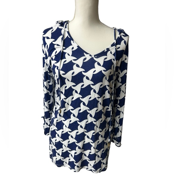 MACBETH COLLECTION by MARGRET JOSEPHS long sleeve swim cover up hoodie EUC - Picture 1 of 7